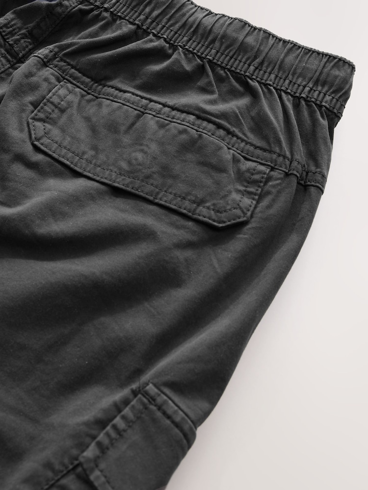 Black Elasticated Waist Cargo Shorts - Image 8 of 9