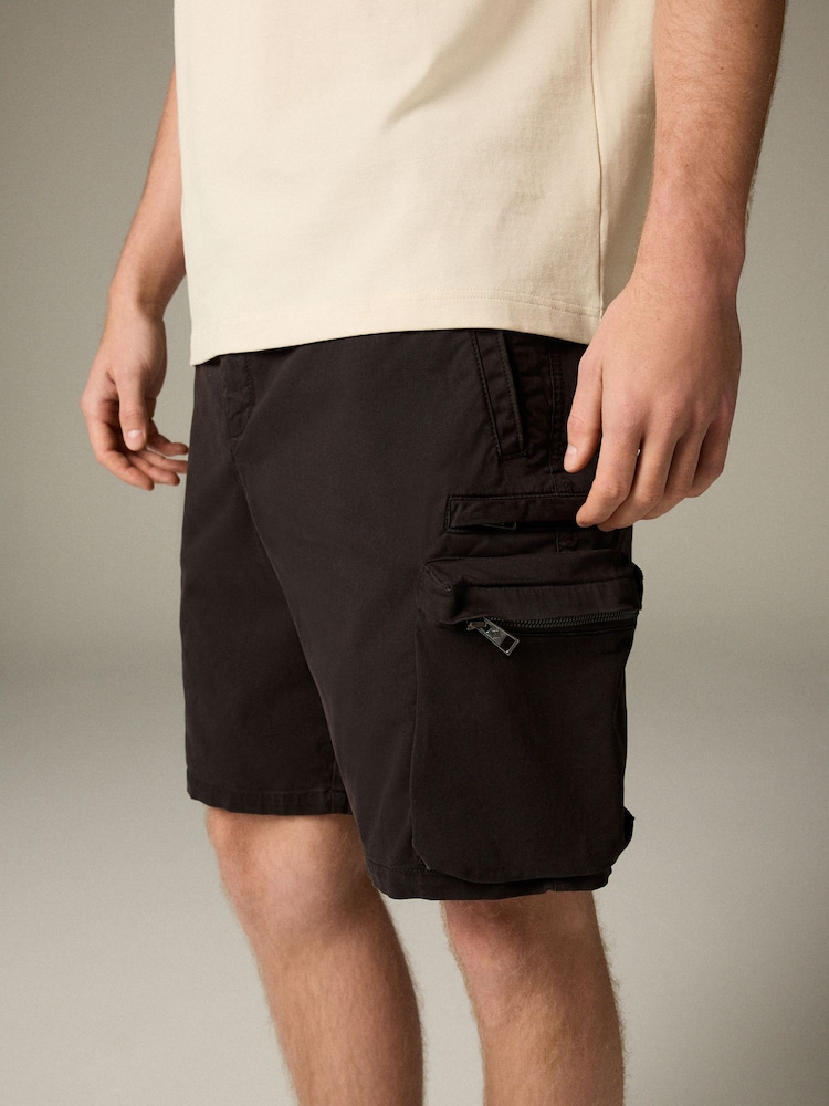 Black 5 Pocket Utility Cargo Shorts - Image 1 of 5