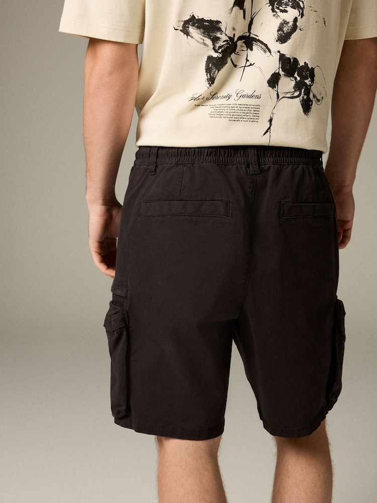Black 5 Pocket Utility Cargo Shorts - Image 2 of 5