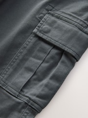 Charcoal Grey Stretch Cargo Shorts - Image 10 of 10