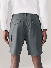 Charcoal Grey Stretch Cargo Shorts - Image 3 of 10