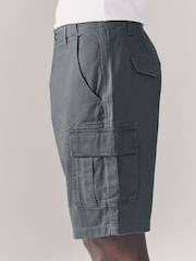 Charcoal Grey Stretch Cargo Shorts - Image 4 of 10