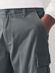 Charcoal Grey Stretch Cargo Shorts - Image 5 of 10