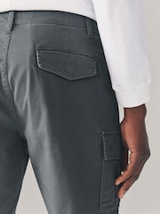 Charcoal Grey Stretch Cargo Shorts - Image 6 of 10