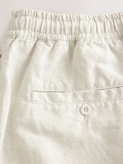 Neutral Cotton Linen Blend Lightweight Cargo Shorts - Image 10 of 11