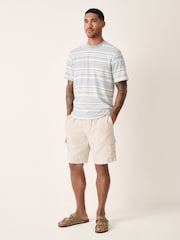Neutral Cotton Linen Blend Lightweight Cargo Shorts - Image 2 of 11