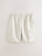 Neutral Cotton Linen Blend Lightweight Cargo Shorts - Image 8 of 11