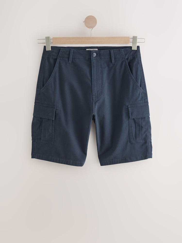 Navy/Khaki Stretch Cargo Shorts - Image 10 of 12
