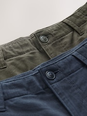 Navy/Khaki Stretch Cargo Shorts - Image 11 of 12