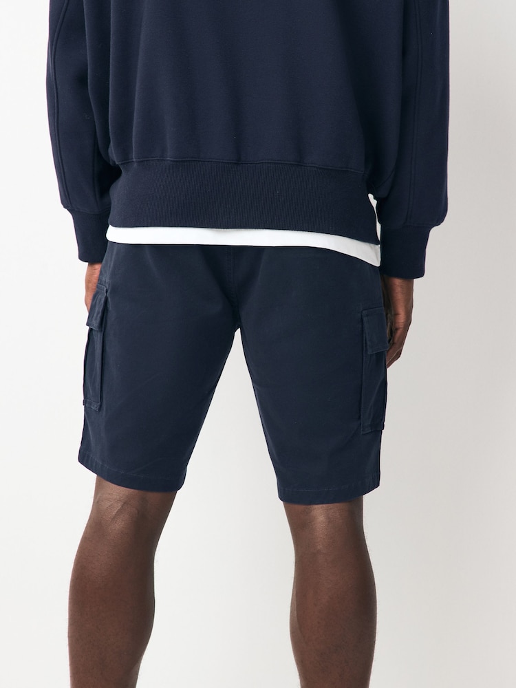 Navy/Khaki Stretch Cargo Shorts - Image 3 of 12