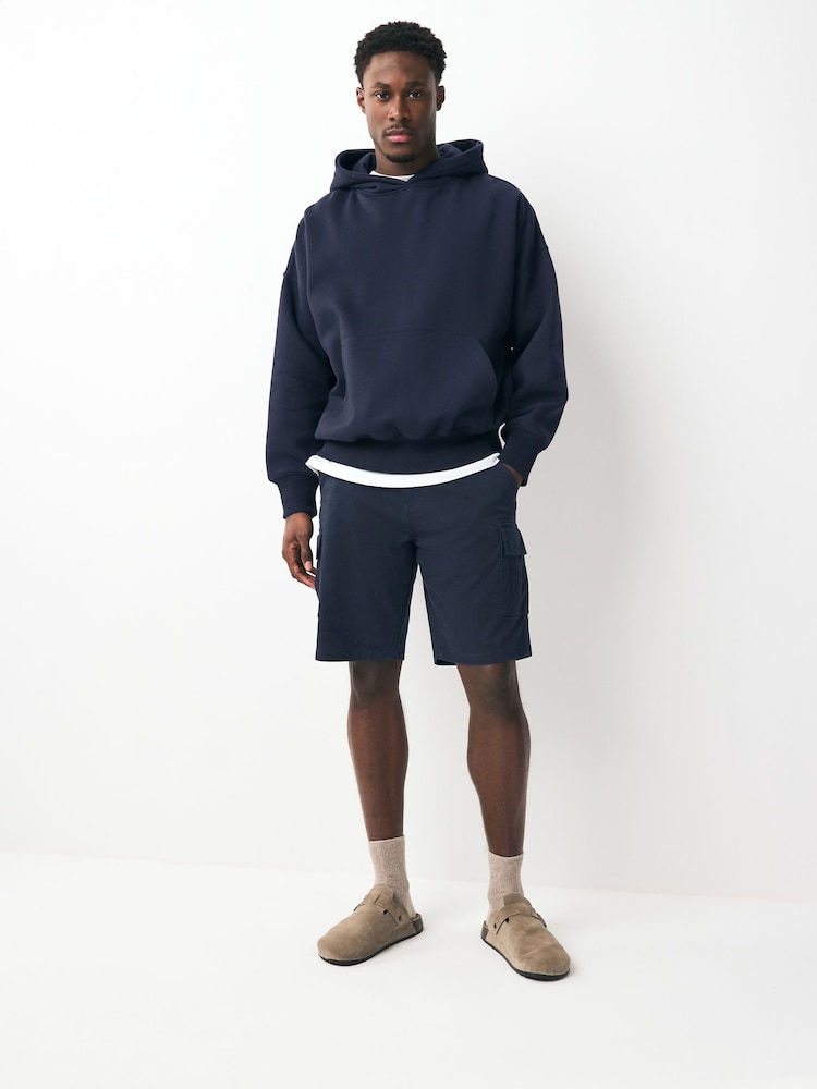 Navy/Khaki Stretch Cargo Shorts - Image 4 of 12