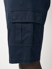 Navy/Khaki Stretch Cargo Shorts - Image 6 of 12