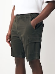 Navy/Khaki Stretch Cargo Shorts - Image 8 of 12