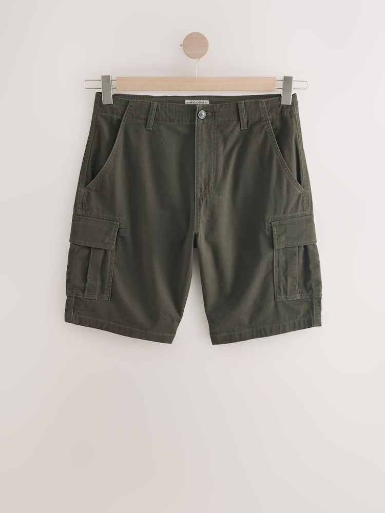 Navy/Khaki Stretch Cargo Shorts - Image 9 of 12