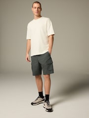 Charcoal Belted Ripstop Cargo Shorts - Image 2 of 5