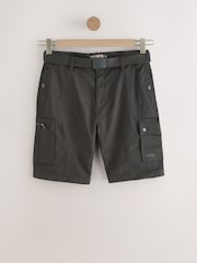 Charcoal Belted Ripstop Cargo Shorts - Image 6 of 11