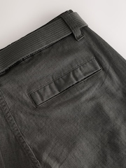 Charcoal Belted Ripstop Cargo Shorts - Image 8 of 11