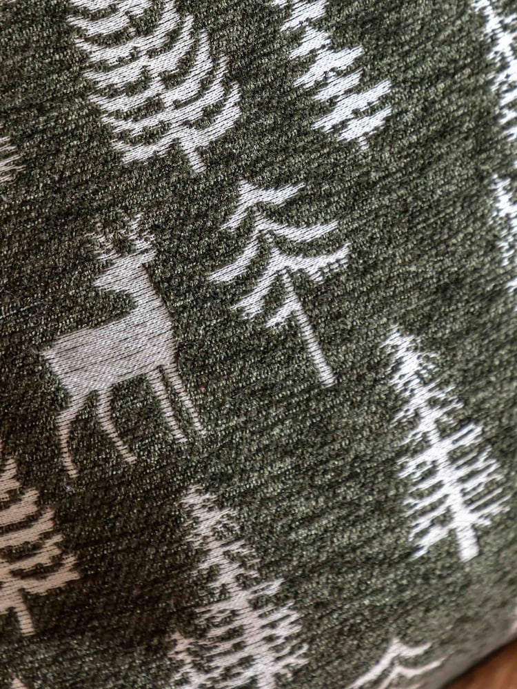Gallery Home Green Forest Stag Chenille Cushion - Image 2 of 4