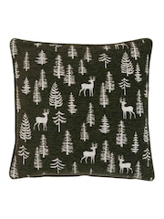 Gallery Home Green Forest Stag Chenille Cushion - Image 4 of 4