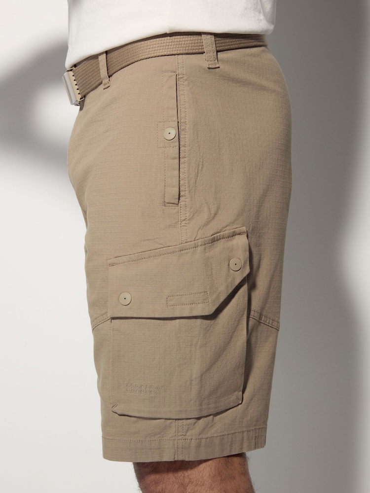 Stone Belted Ripstop Cargo Shorts - Image 3 of 5