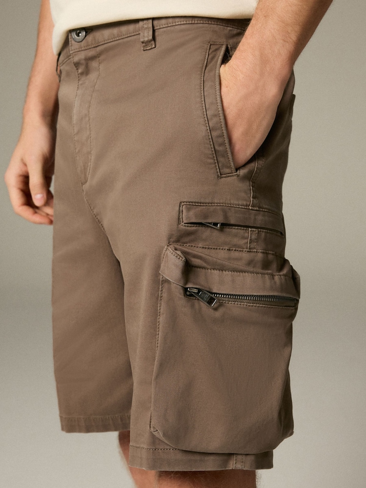Brown 5 Pocket Utility Cargo Shorts - Image 1 of 5