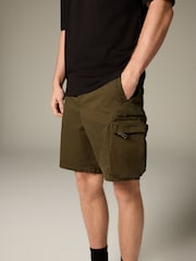 Khaki Green 5 Pocket Utility Cargo Shorts - Image 3 of 6