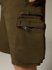 Khaki Green 5 Pocket Utility Cargo Shorts - Image 4 of 6