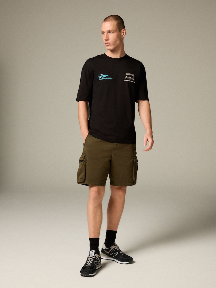 Khaki Green 5 Pocket Utility Cargo Shorts - Image 6 of 6