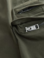 Khaki Green 5 Pocket Utility Cargo Shorts - Image 8 of 10