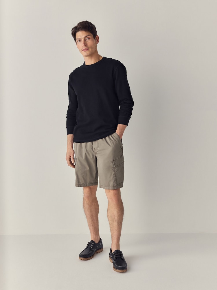 Sage Green Elasticated Waist Cargo Shorts - Image 2 of 10