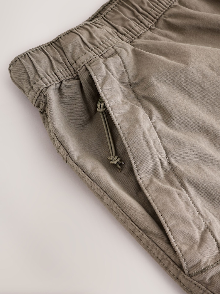 Sage Green Elasticated Waist Cargo Shorts - Image 8 of 10