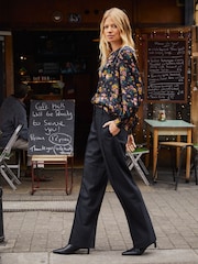 Baukjen Meadow Satin Printed Black Blouse - Image 2 of 5