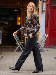 Baukjen Meadow Satin Printed Black Blouse - Image 4 of 5