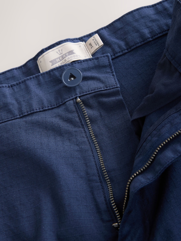 Navy Belted Ripstop Cargo Shorts - Image 11 of 11