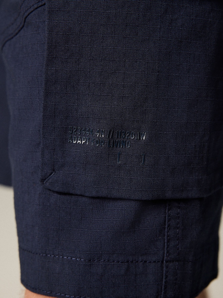 Navy Belted Ripstop Cargo Shorts - Image 5 of 6