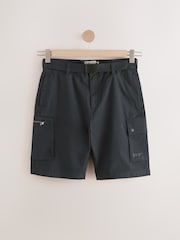 Black Belted Ripstop Cargo Shorts - Image 8 of 9