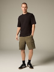 Khaki Green Belted Ripstop Cargo Shorts - Image 2 of 6