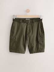 Khaki Green Belted Ripstop Cargo Shorts - Image 7 of 11