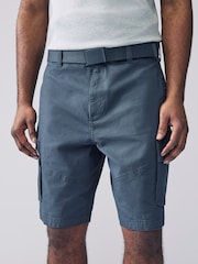 Blue Belted Ripstop Cargo Shorts - Image 1 of 5