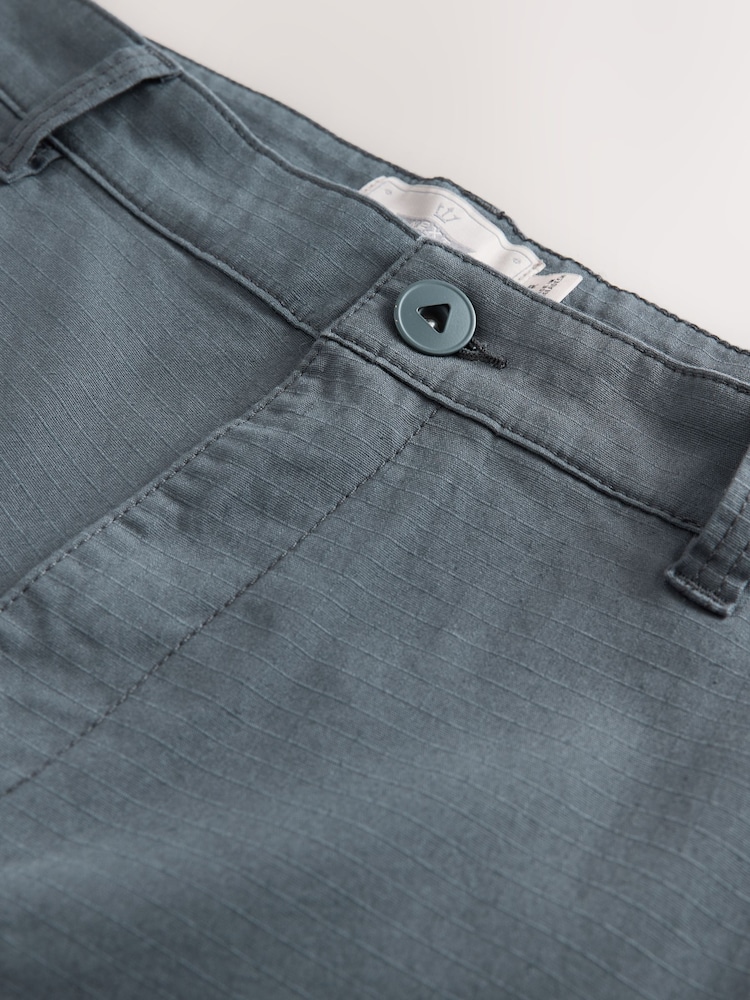 Blue Belted Ripstop Cargo Shorts - Image 10 of 10