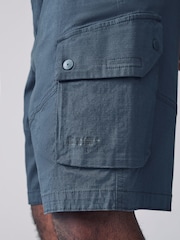 Blue Belted Ripstop Cargo Shorts - Image 2 of 5