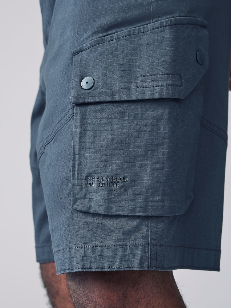 Blue Belted Ripstop Cargo Shorts - Image 2 of 5