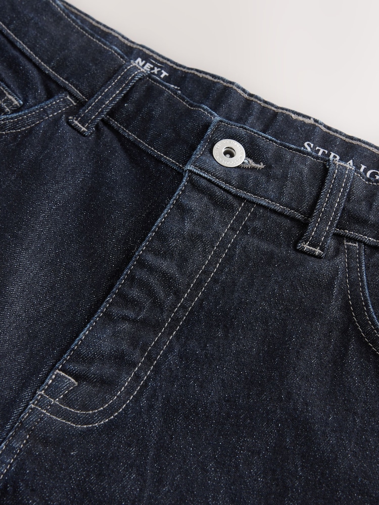 Indigo Blue Straight Fit Stretch Denim Shorts - Image 7 of 9
