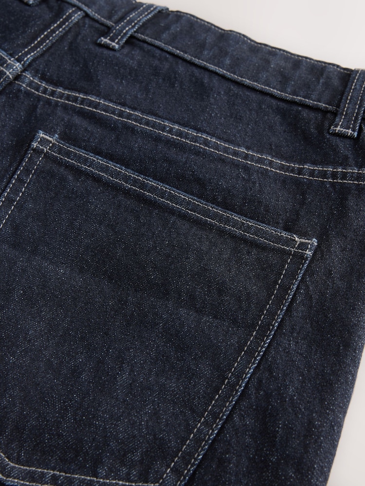 Indigo Blue Straight Fit Stretch Denim Shorts - Image 8 of 9