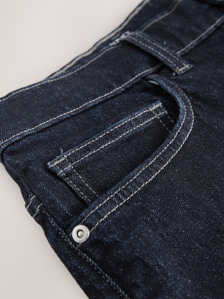 Indigo Blue Straight Fit Stretch Denim Shorts - Image 9 of 9 Indigo Blue Straight Fit Stretch Denim Shorts - Image 9 of 9