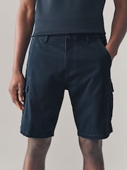 Navy/Charcoal Stretch Cargo Shorts - Image 2 of 13