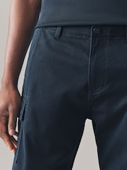 Navy/Charcoal Stretch Cargo Shorts - Image 4 of 13