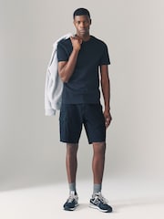 Navy/Charcoal Stretch Cargo Shorts - Image 7 of 13