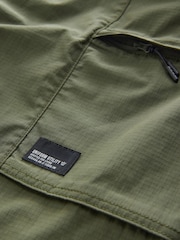 Olive Green Lightweight Belted Cargo Shorts - Image 10 of 10