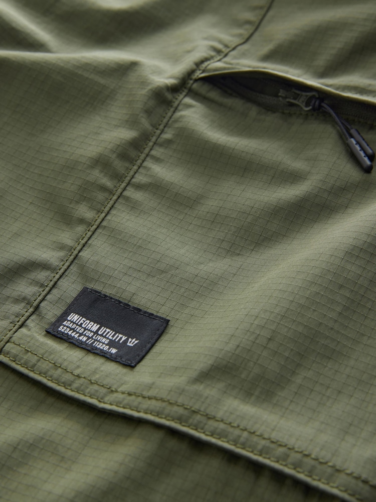 Olive Green Lightweight Belted Cargo Shorts - Image 10 of 10